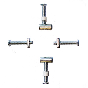 Schroeven + moeren middenstuk wit