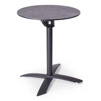 Terrastafel Bodo Zwart Marmer Ø60cm (volkern blad)